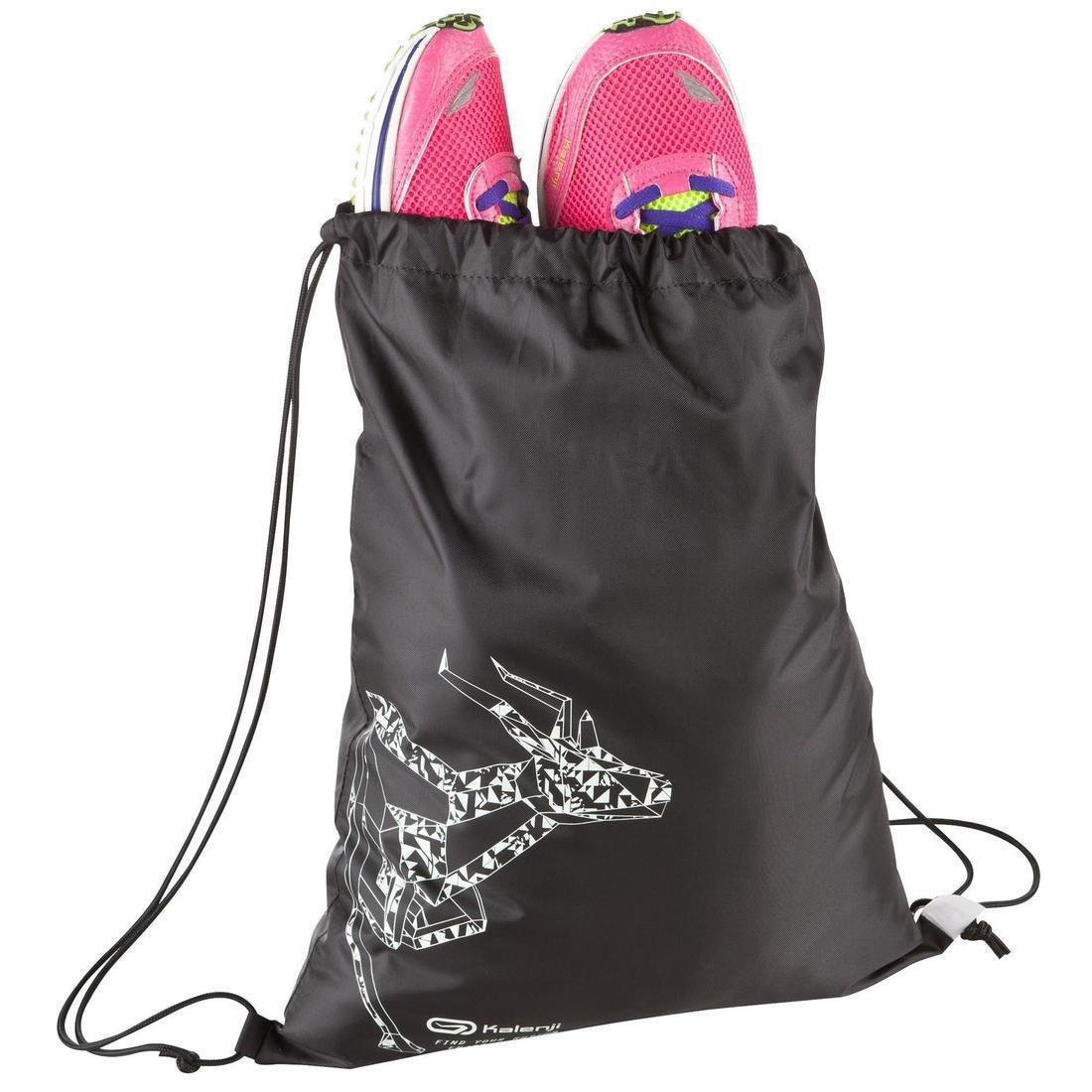 Drawstring Shoe Bag Running Backpack, Black, No Color, large image number 2