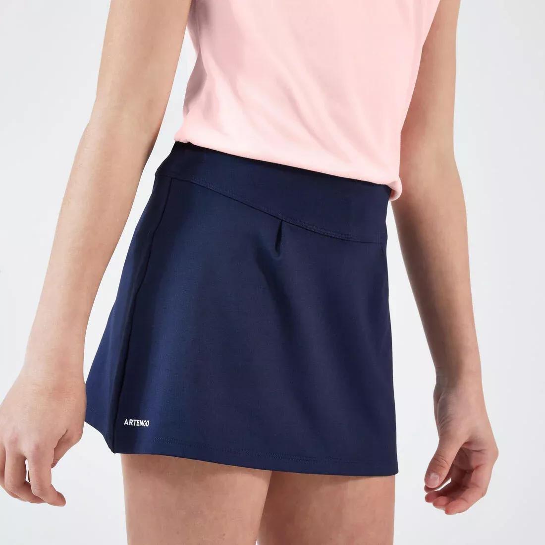 700 Girls' Tennis Badminton Padel Table Tennis Squash Skirt, Navy, , large image number 0