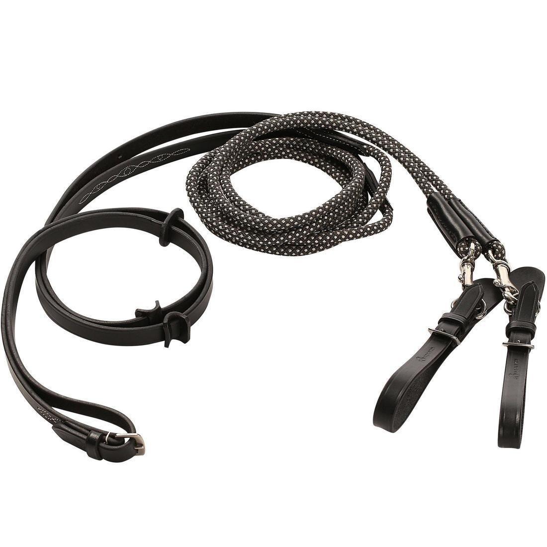 Fs Romeo Horse Ridingleather/Roperunning Reins, Black, , large image number 0