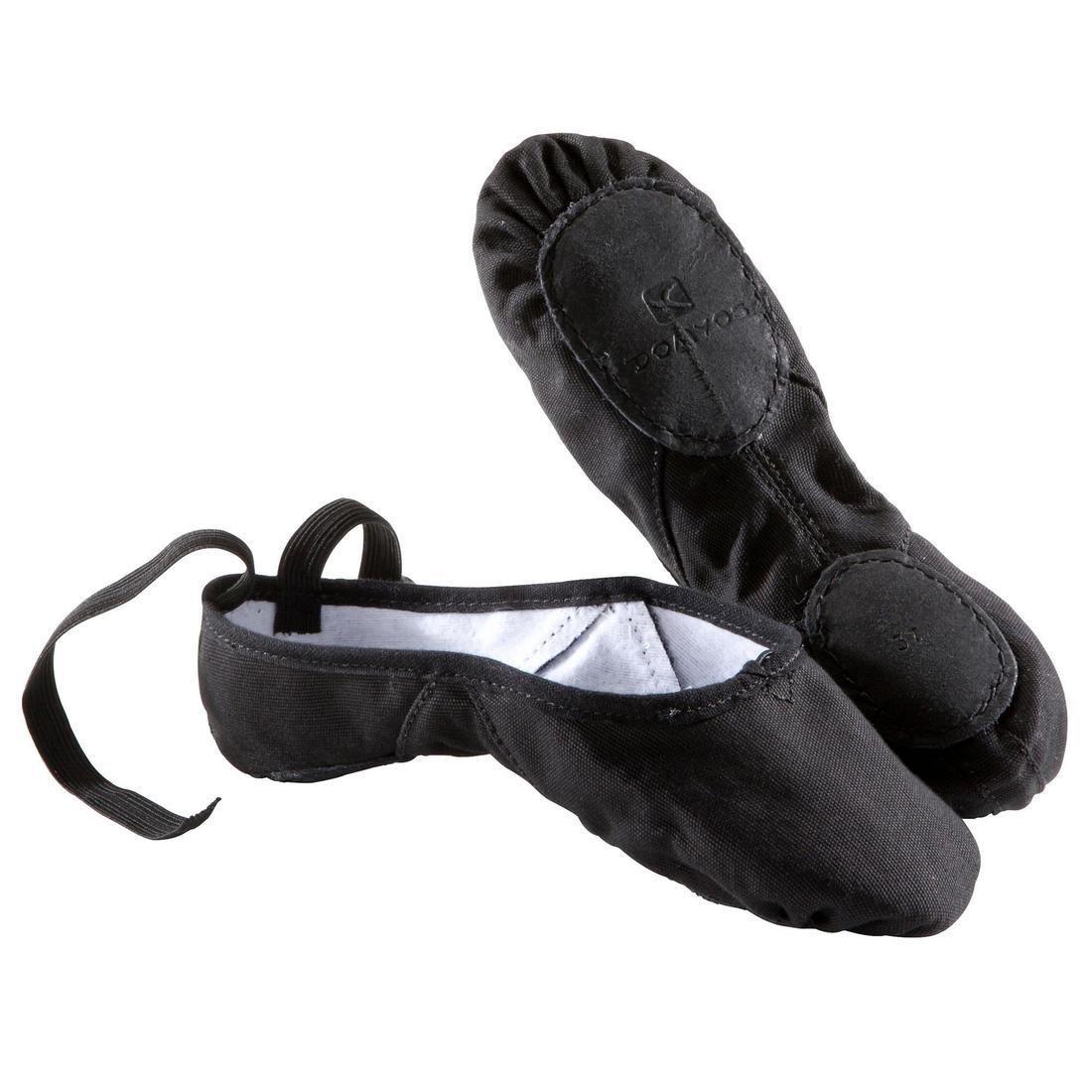 Split-Sole Canvas Demi-Pointe Shoes, Black, , large image number 14