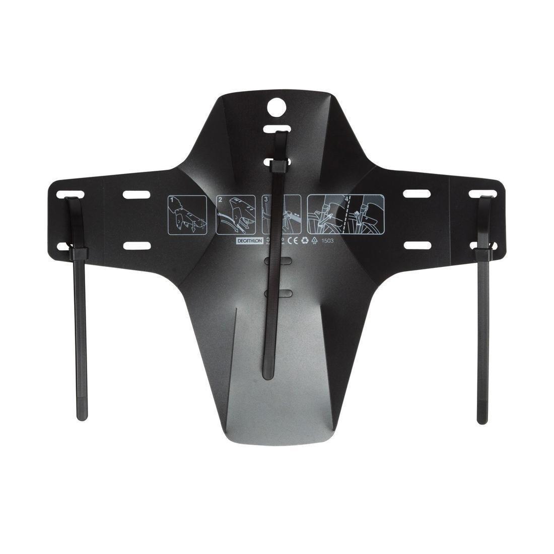 Front Mountain Bike Mudguard Flash, Black, , large image number 1