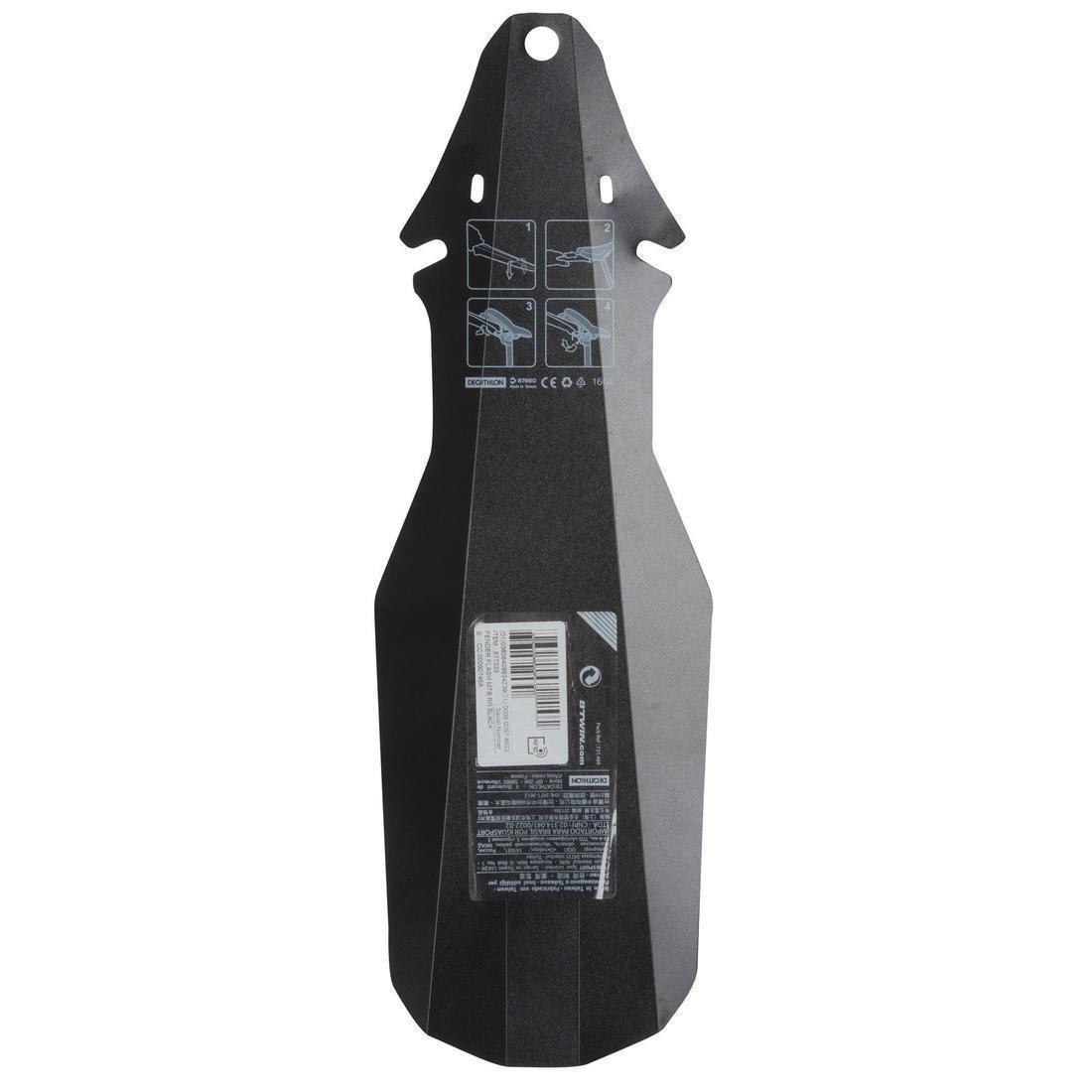 Flash Mountain Biking Rear Mudguard, Black, , large image number 1