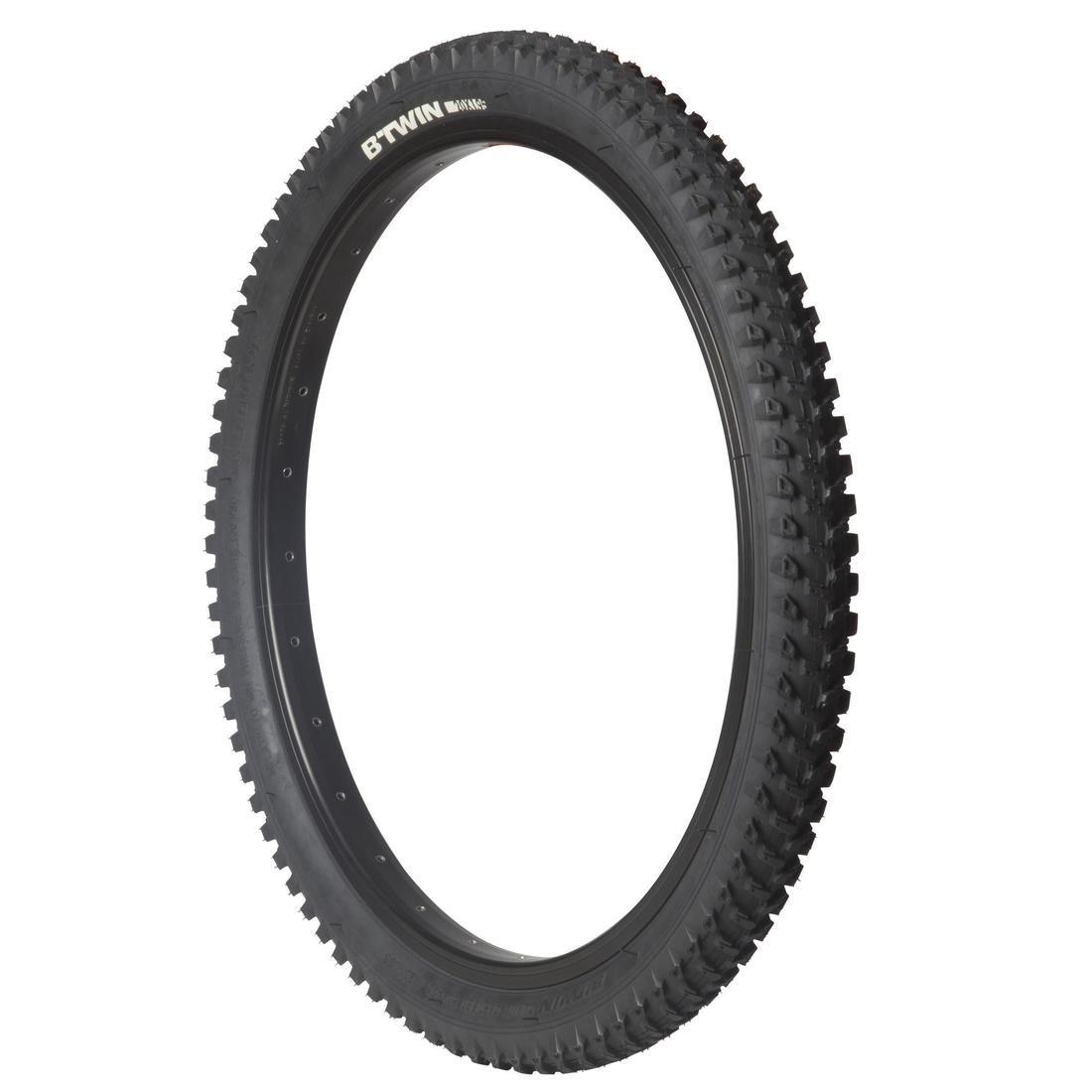 Kids' Mountain Bike Tyre, Black, No Color, large image number 0
