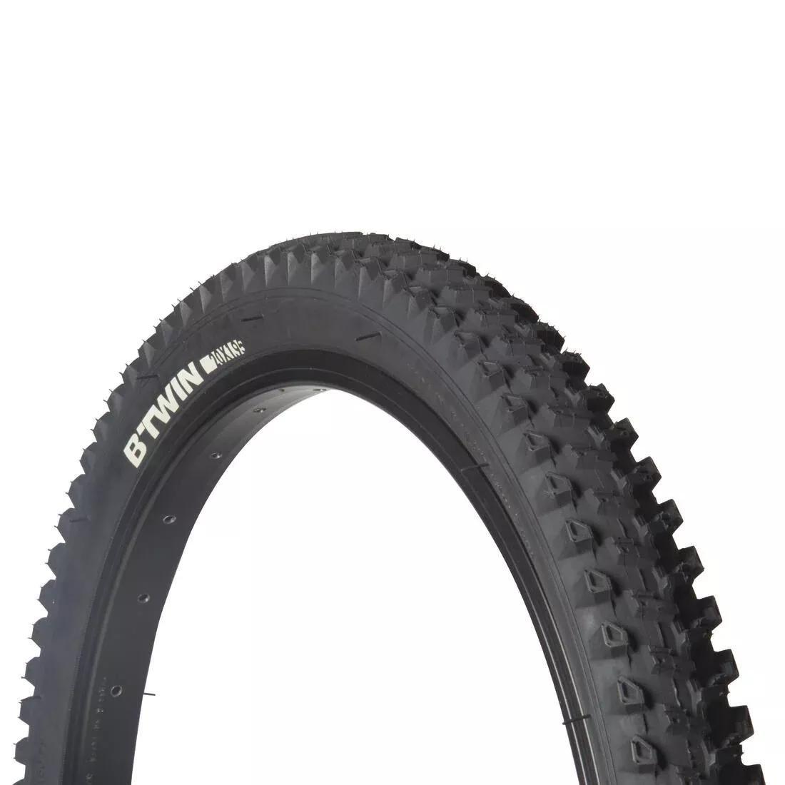 Kids' Mountain Bike Tyre, Black, No Color, large image number 1