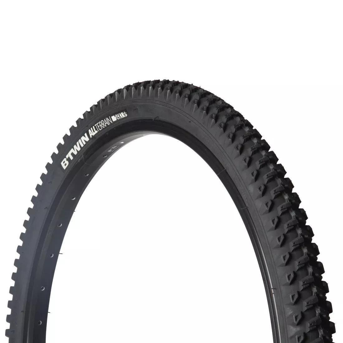 Kids' All Terrain Mountain Bike Tyre, Black, No Color, large image number 0