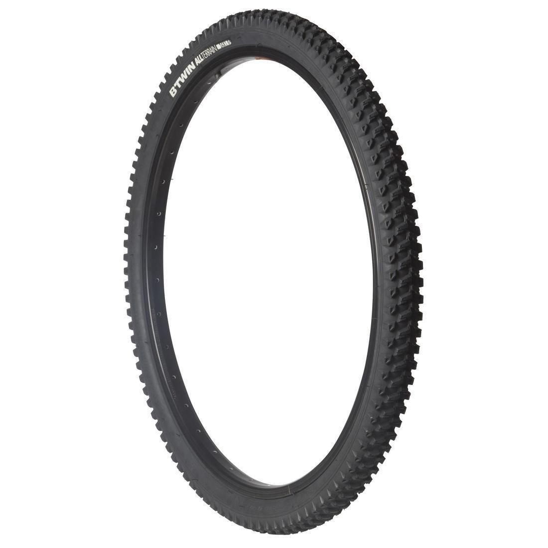 BTWIN - Kids' All Terrain Mountain Bike Tyre, Black