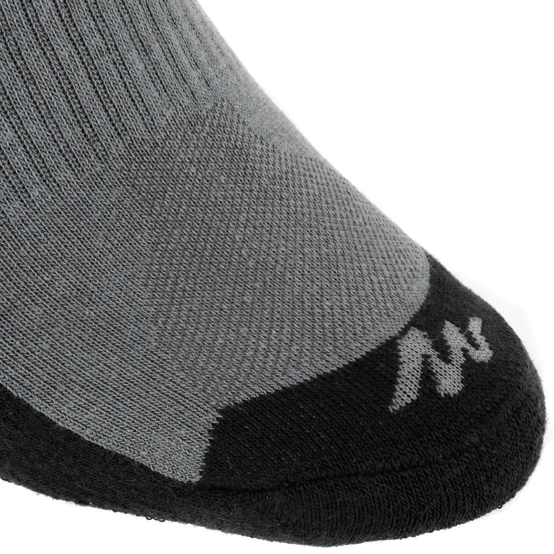 QUECHUA - High Walking Socks 2 Pairs, Grey