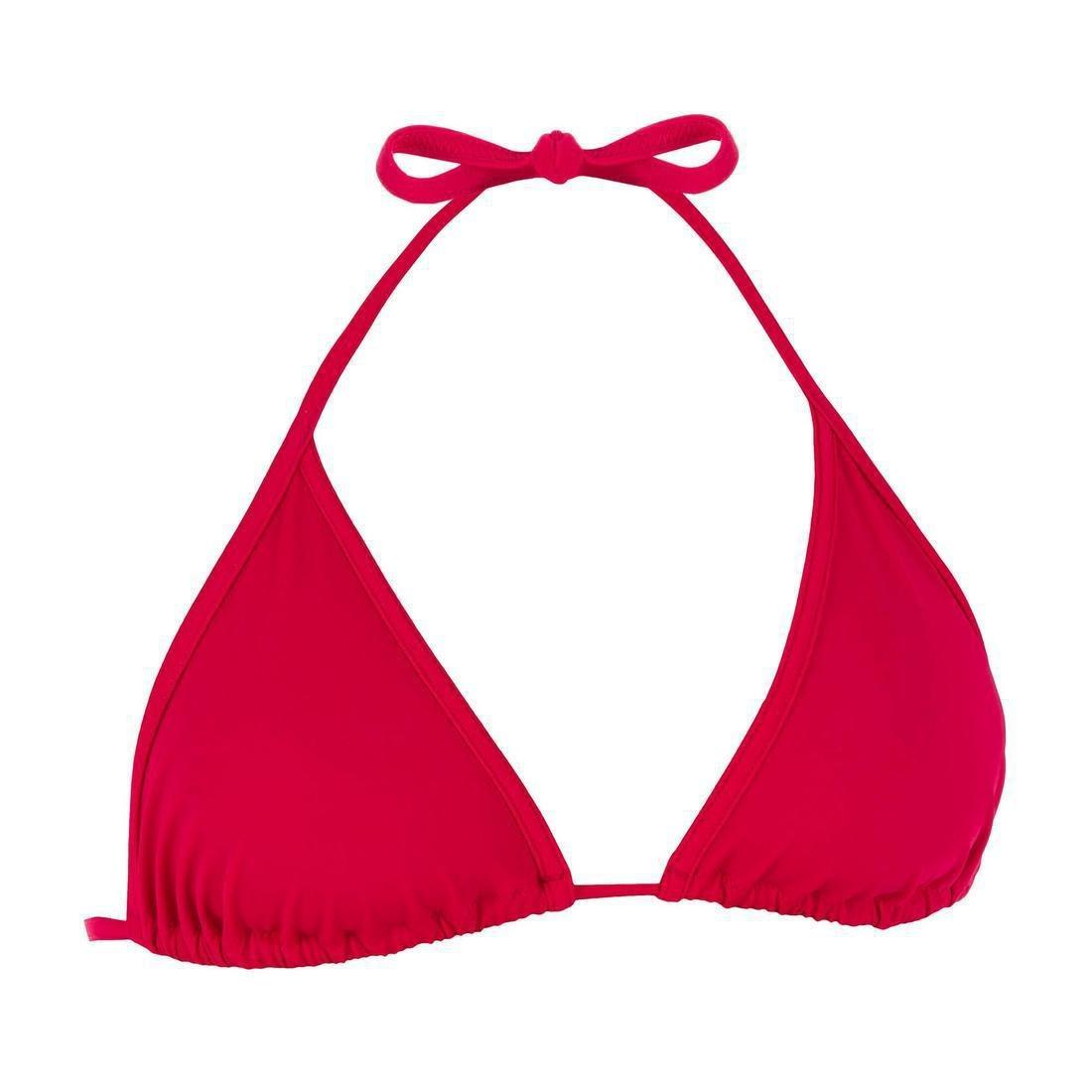 Mae Women's Plain Sliding Triangle Bikini Swimsuit Top, Cardinal Pink, , large image number 9