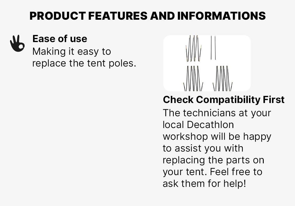 Pole Kit For Arpenaz Family 4 Tent, No Color, large image number 3