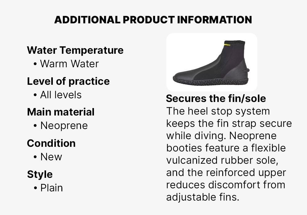 Neoprene SCD Diving Boots, Black, No Color, medium