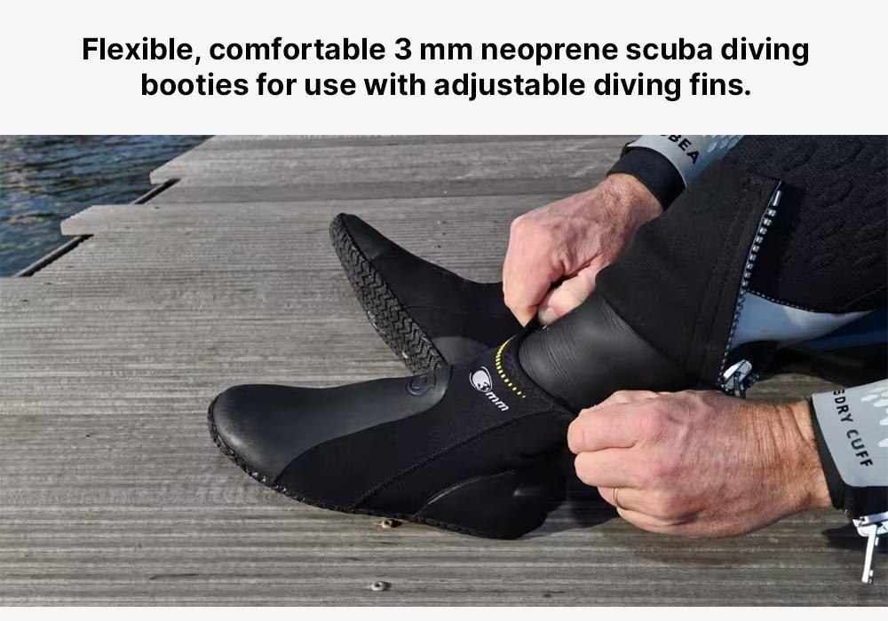 Neoprene SCD Diving Boots, Black, No Color, medium