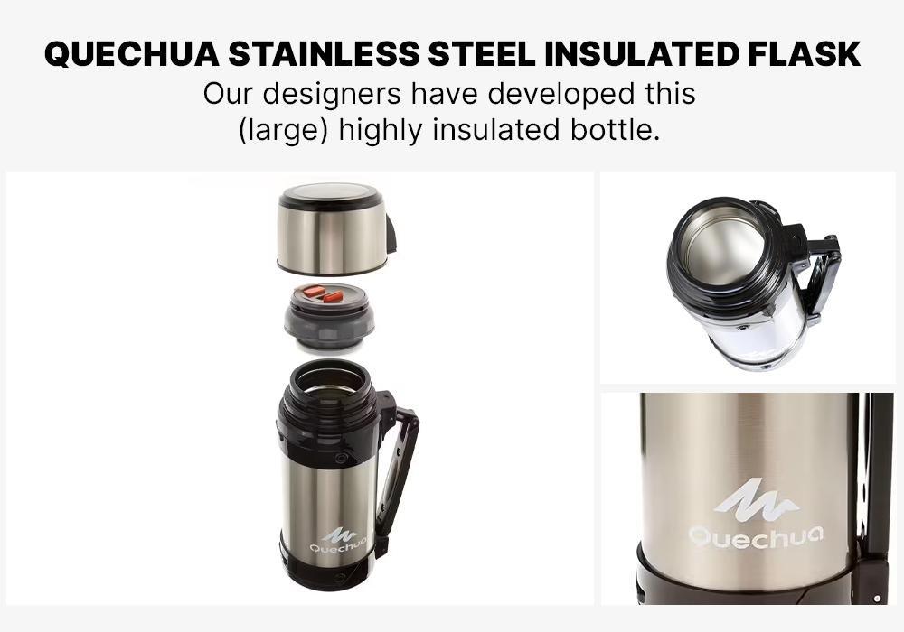 Insulated Stainless Steel Flask, Grey, No Color, large image number 10