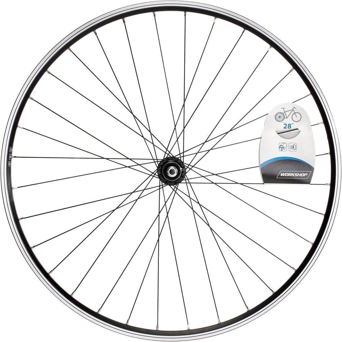 Wheel 28 Rear Double Wall Rim Freewheel V-Brake Hybrid Bike, Black, No Color, large image number 2