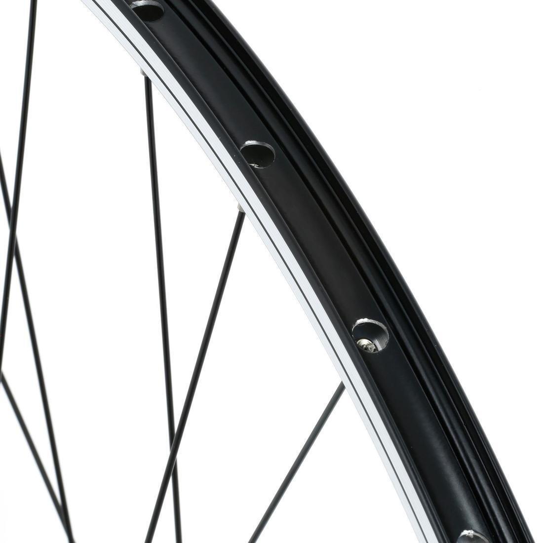 Mountain Bike Single-Walled Front Wheel V-Brake Quick Release, Black, , large image number 4