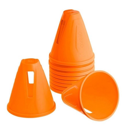 OXELO - Inline Skating Slalom Cones 10-Pack, Orange
