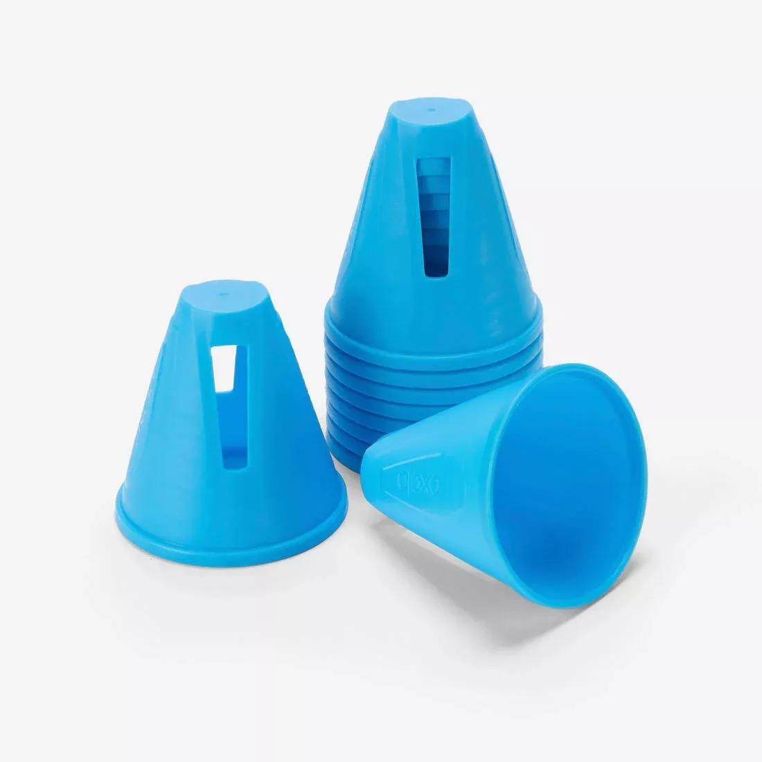 Inline Skating Slalom Cones 10-Pack, Blue, No Color, large image number 2