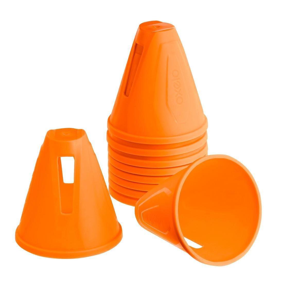 OXELO - Inline Skating Slalom Cones 10-Pack, Fluo Green