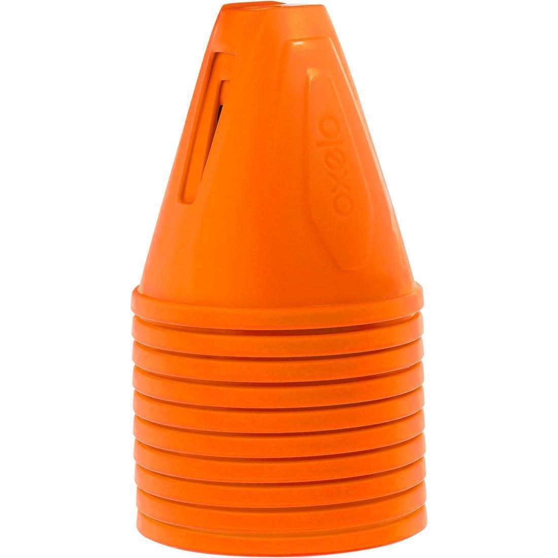 OXELO - Inline Skating Slalom Cones 10-Pack, Fluo Green