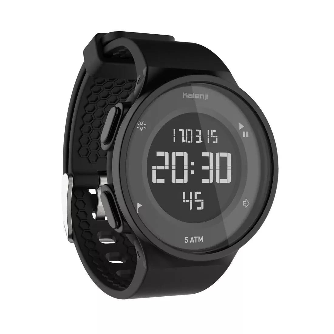 W500 Running Stopwatch Reverse Screen, Black, No Color, large image number 0