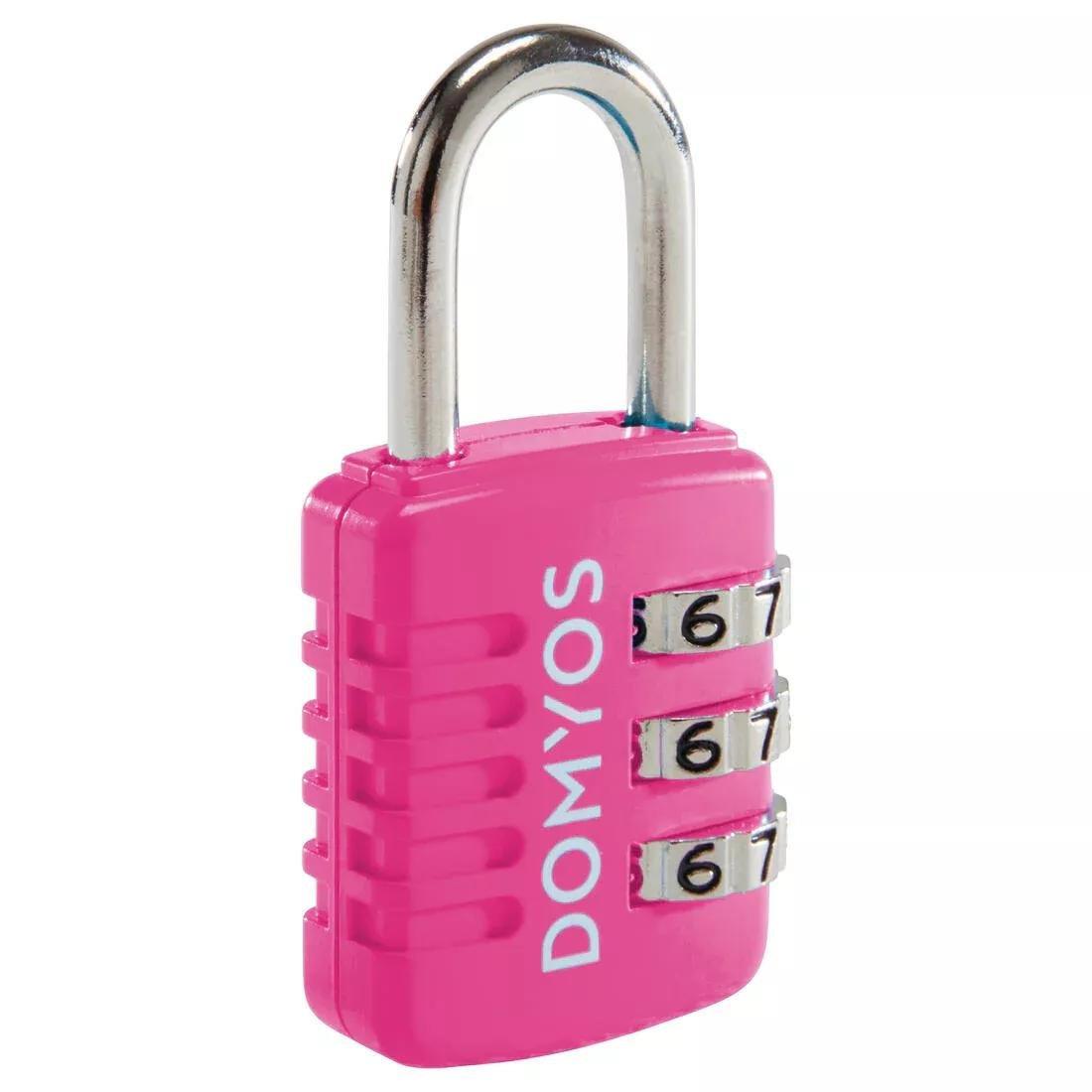 Combination Padlock, Fluo Deep Magenta, No Color, large image number 1