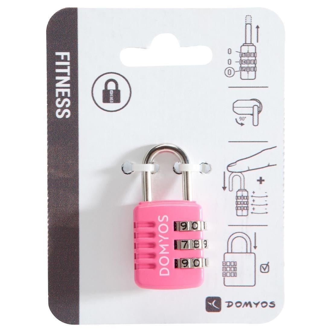Combination Padlock, Fluo Deep Magenta, No Color, large image number 2