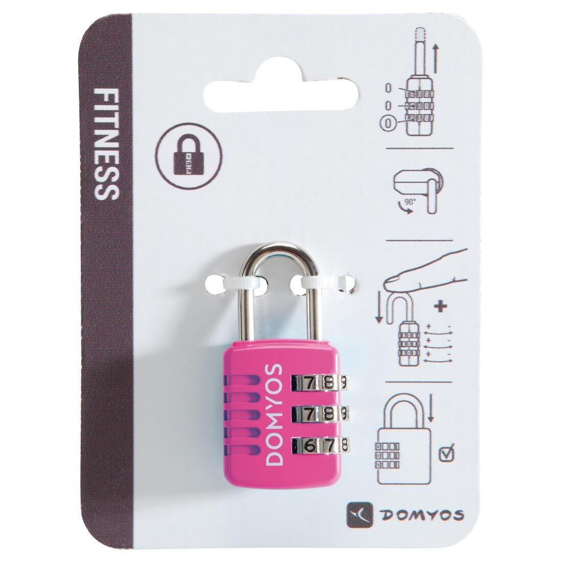 Combination Padlock, Fluo Deep Magenta, 5401_000, medium