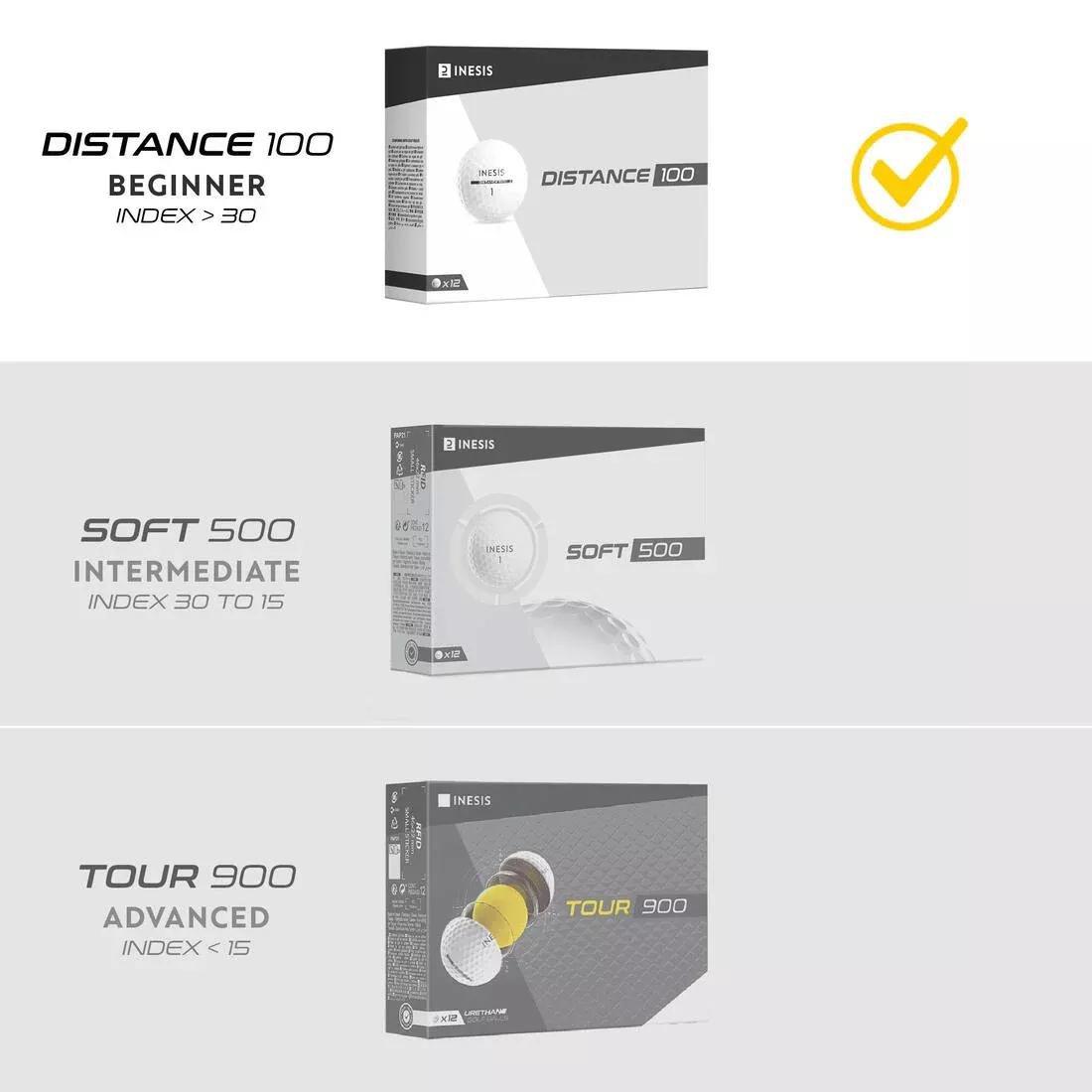 Golf Balls X12 - Inesis Distance 100, White, No Color, large image number 13