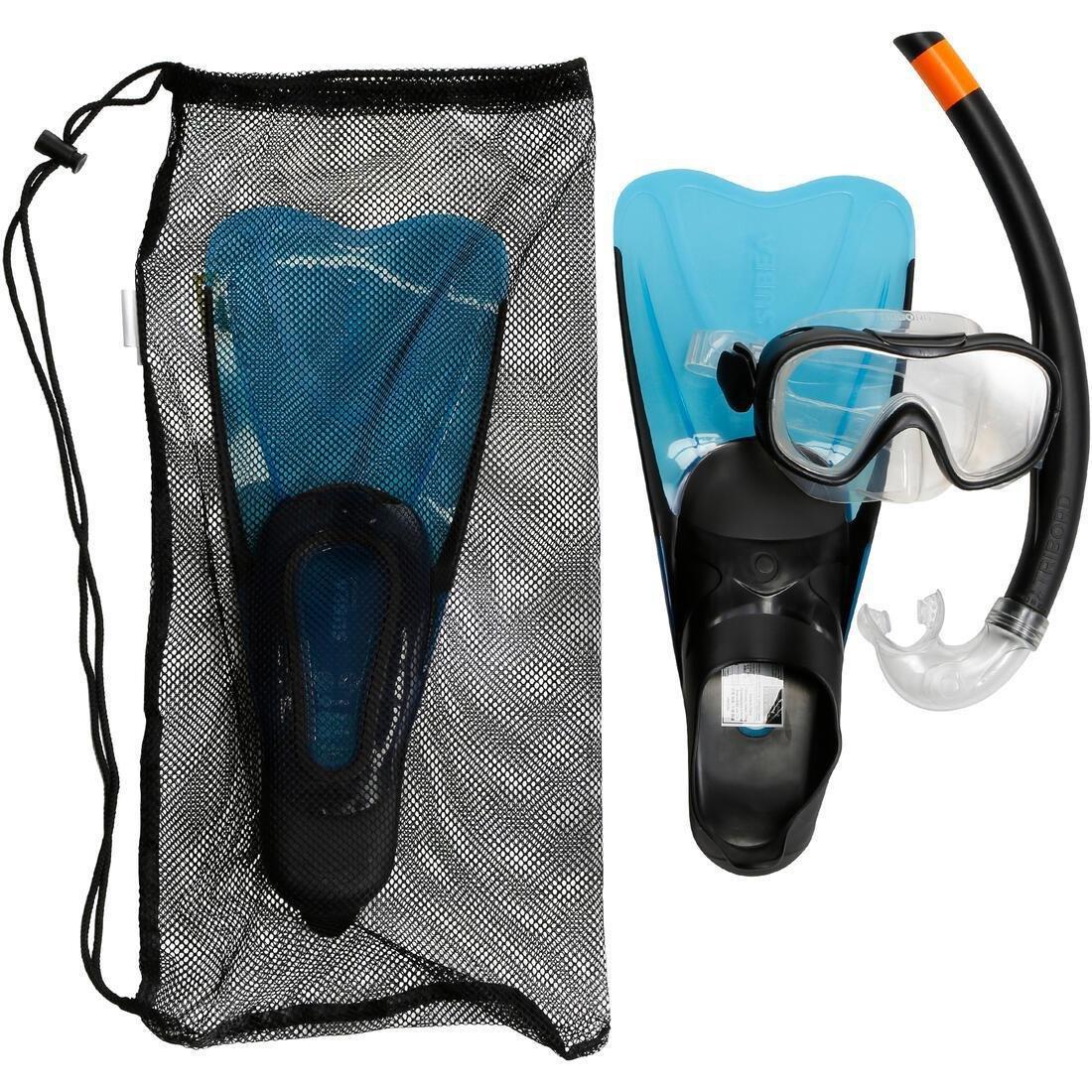 Kid'S Snorkelling Kit Mask Snorkel Snk 500, Glacier Blue, No Color, large image number 0