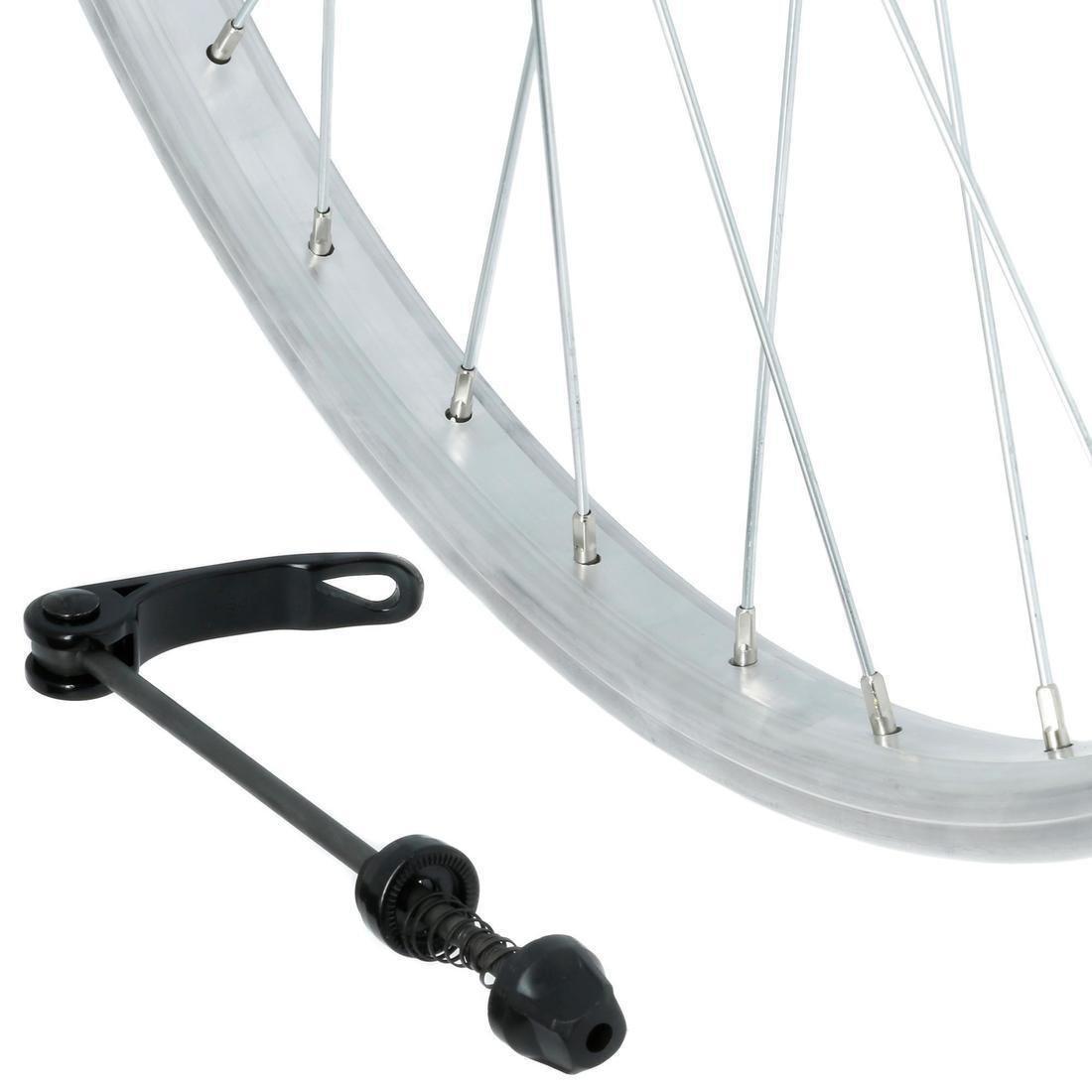 Mountain Bike Single-Walled Front Wheel V-Brake Quick Release, No Color, large image number 4