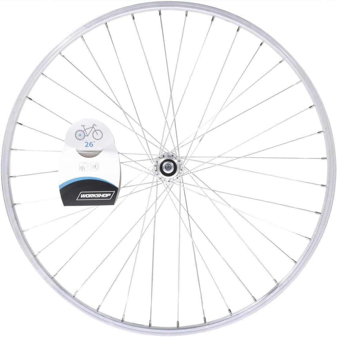 Mountain Bike Single-Walled Rear Wheel V-Brake With Freewheel Bolt-On Hub, Black, , medium