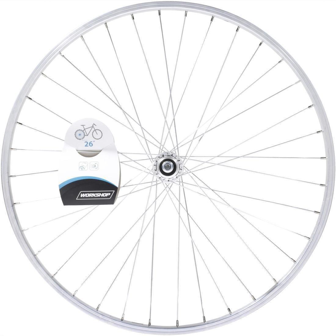 Mountain Bike Single-Walled Wheel V-Brake With Freewheel Bolt-On Hub, Silver, No Color, large image number 4