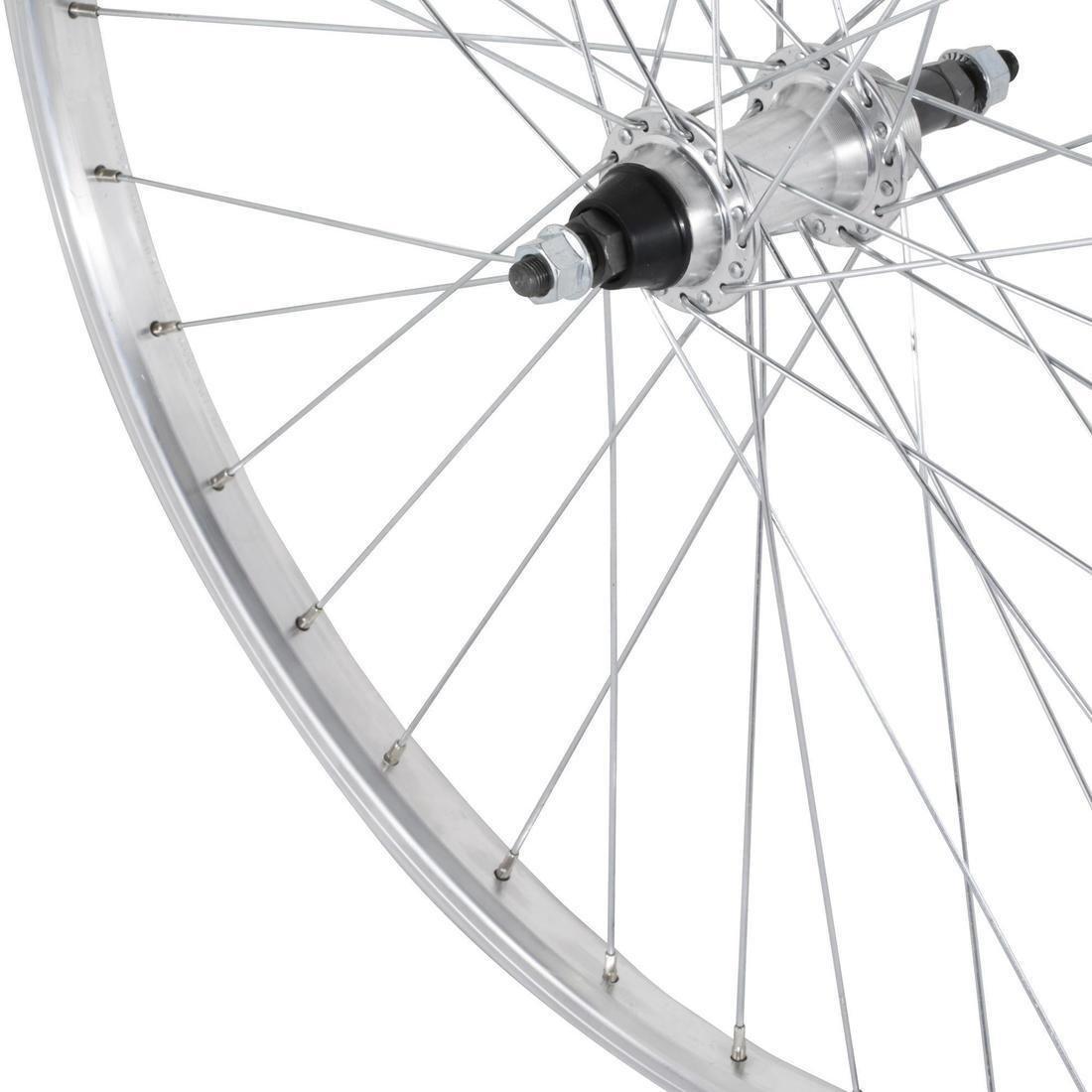Mountain Bike Single-Walled Wheel V-Brake With Freewheel Bolt-On Hub, Silver, No Color, large image number 5