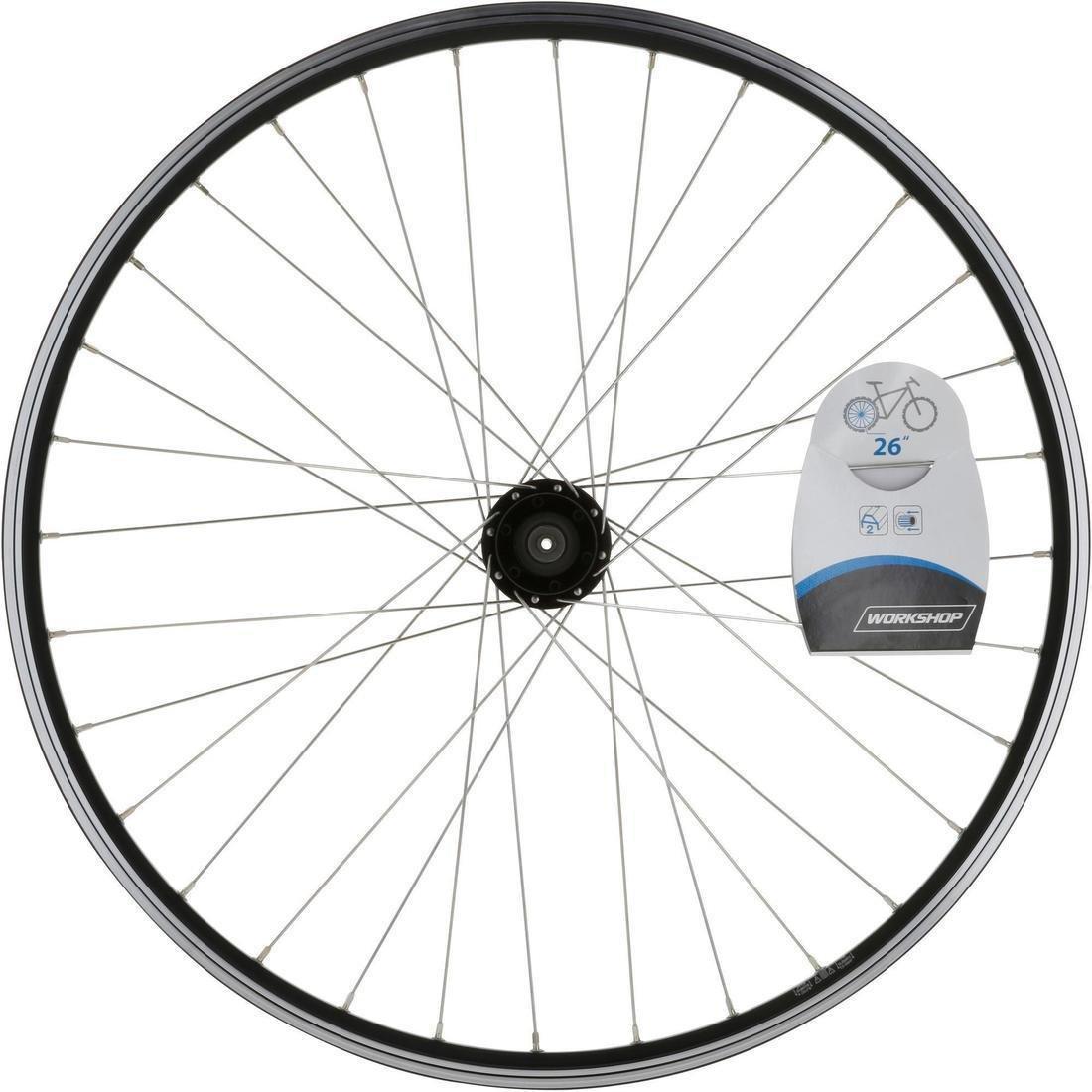 Mountain Bike Double-Walled Rear Wheel Disc/V-Brake With Quick Release, Black, No Color, large image number 4