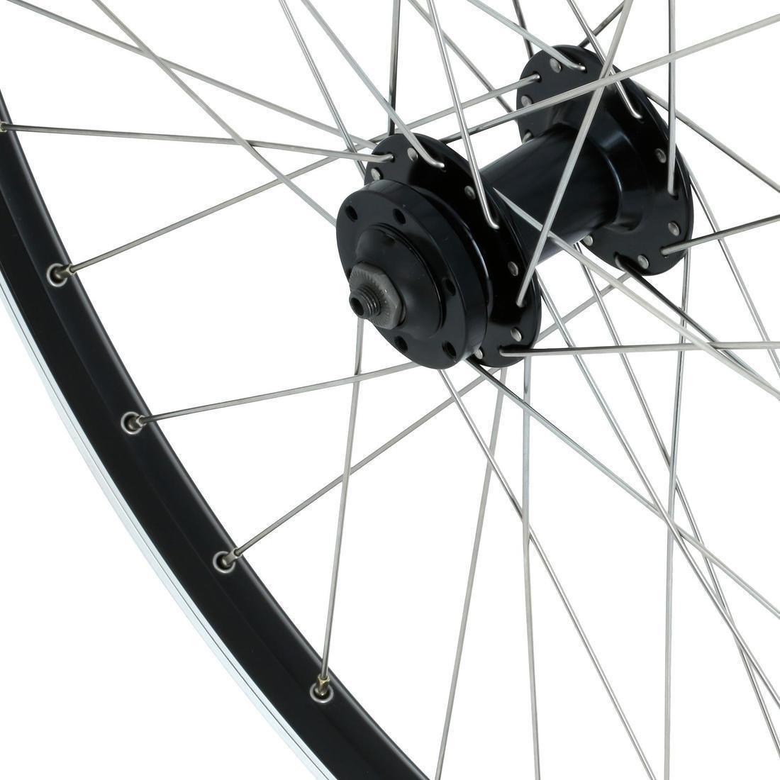 Mountain Bike Double-Walled Front Wheel Disc/V-Brake Quick Release, No Color, large image number 1