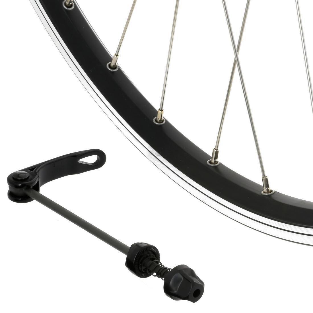 Mountain Bike Double-Walled Front Wheel Disc/V-Brake Quick Release, No Color, large image number 2