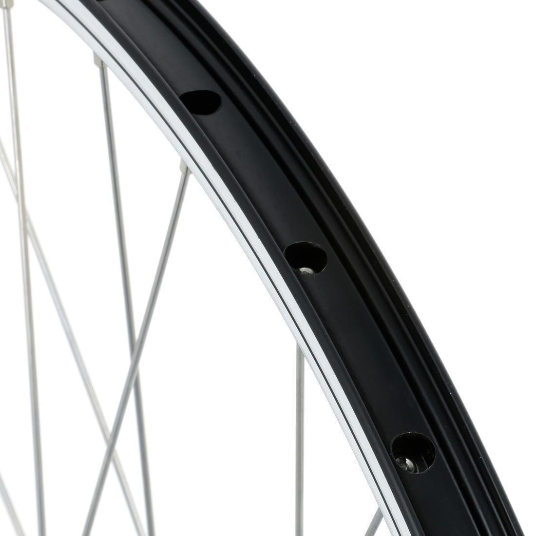 Mountain Bike Double-Walled Front Wheel Disc/V-Brake Quick Release, No Color, large image number 3