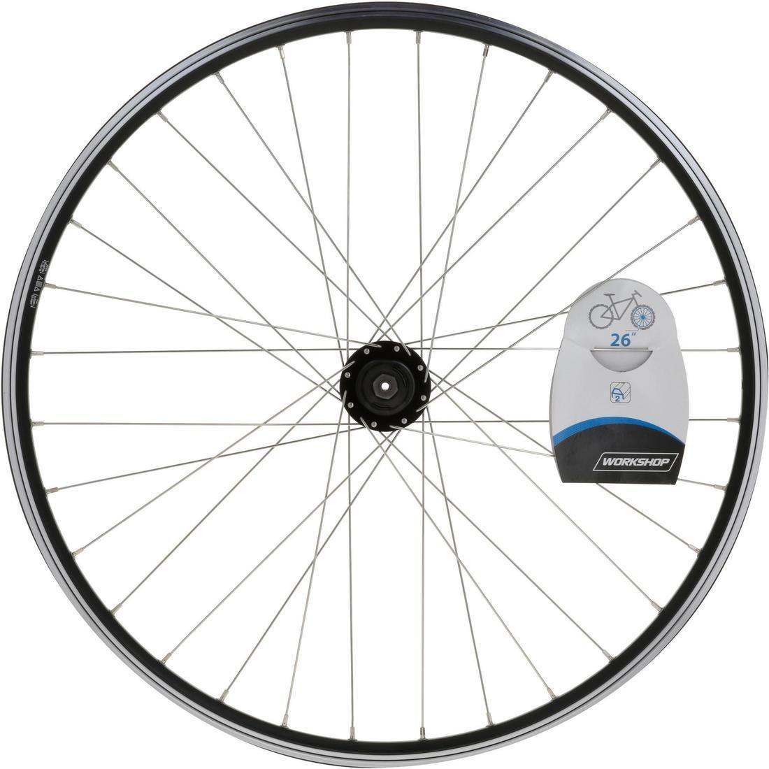 Mountain Bike Double-Walled Front Wheel Disc/V-Brake Quick Release, No Color, large image number 4