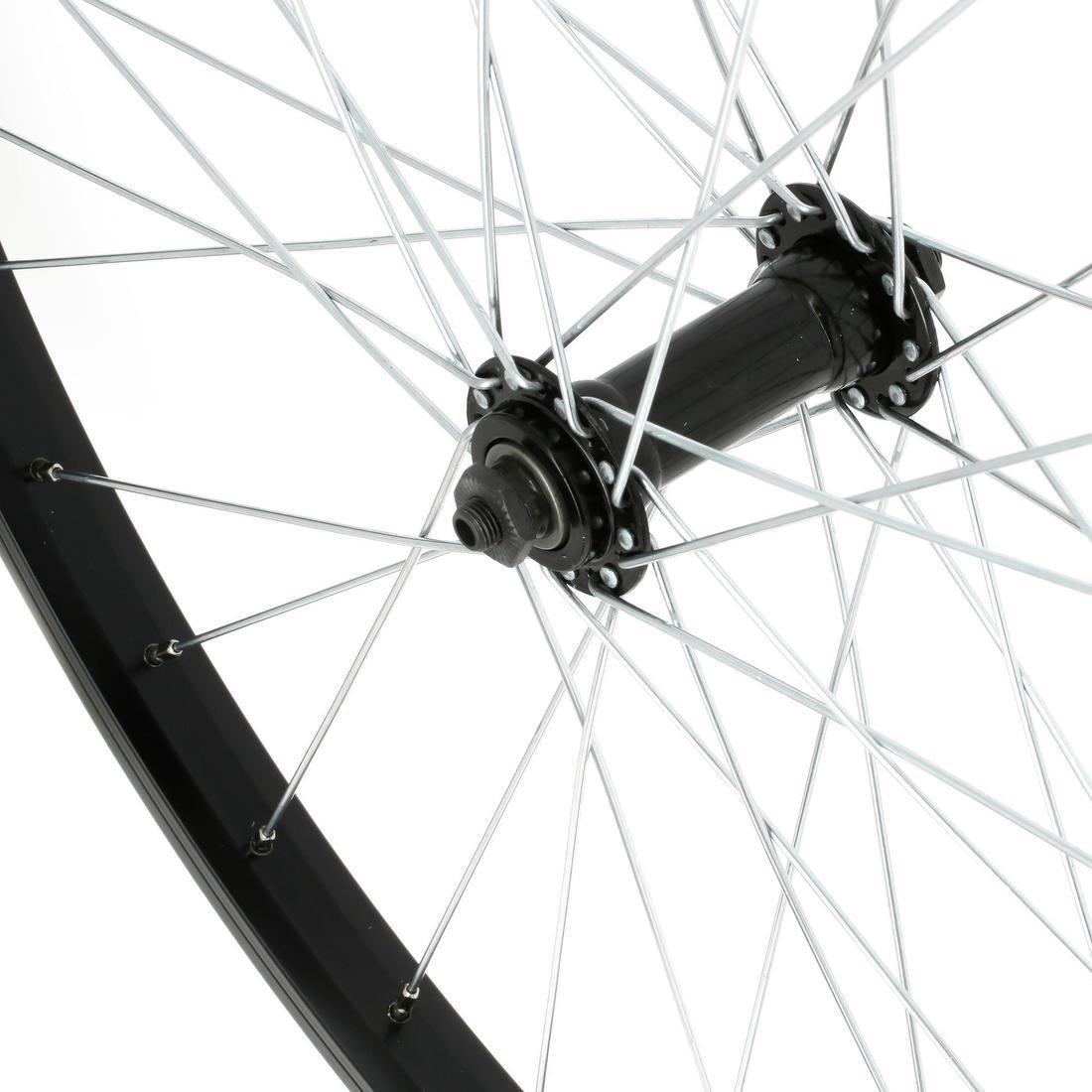 Mountain Bike Single-Walled Front Wheel V-Brake Quick Release, No Color, medium