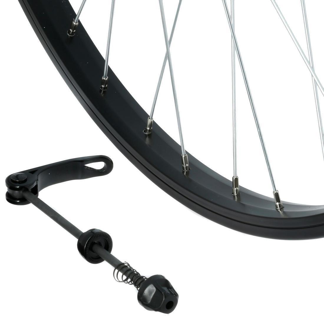 Mountain Bike Single-Walled Front Wheel V-Brake Quick Release, No Color, medium