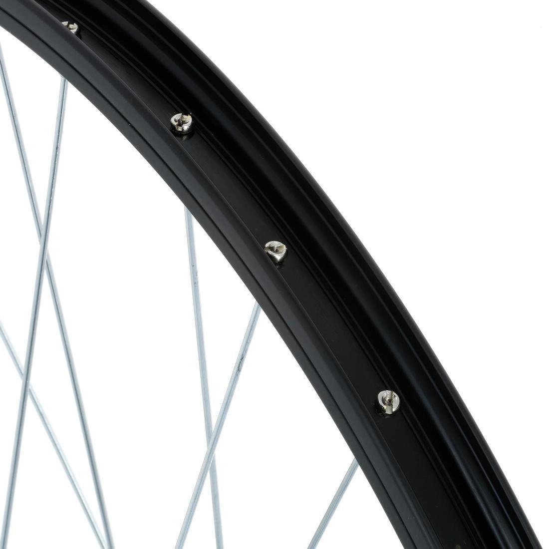 Mountain Bike Single-Walled Front Wheel V-Brake Quick Release, No Color, large image number 3