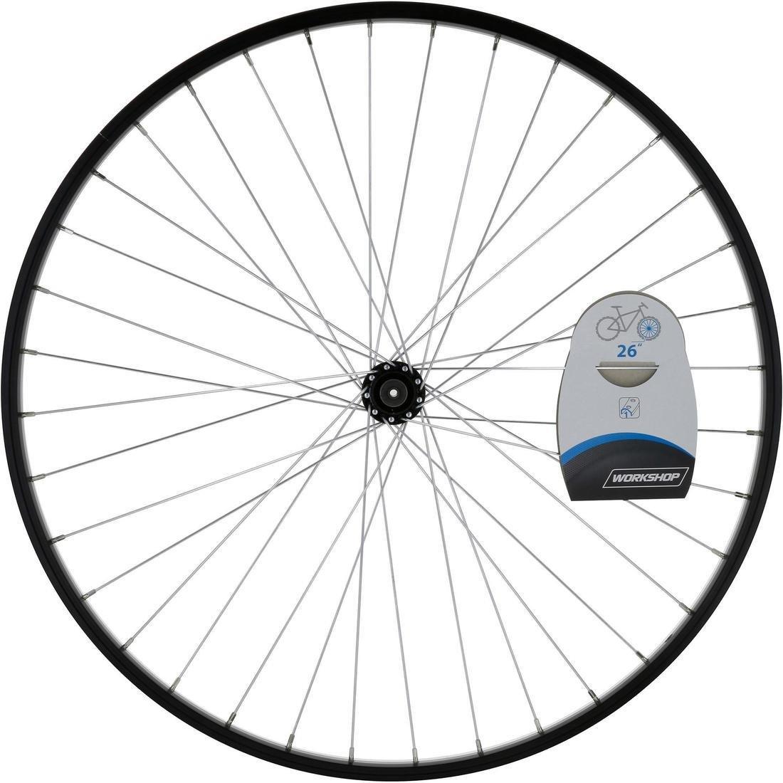 Mountain Bike Single-Walled Front Wheel V-Brake Quick Release, No Color, large image number 4