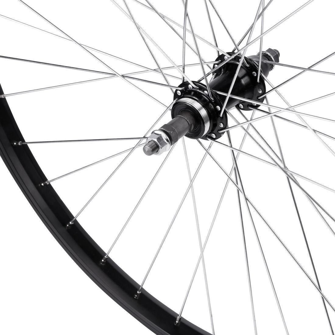 Mountain Bike Single-Walled Rear Wheel V-Brake with Freewheel Bolt-On Hub, No Color, large image number 2