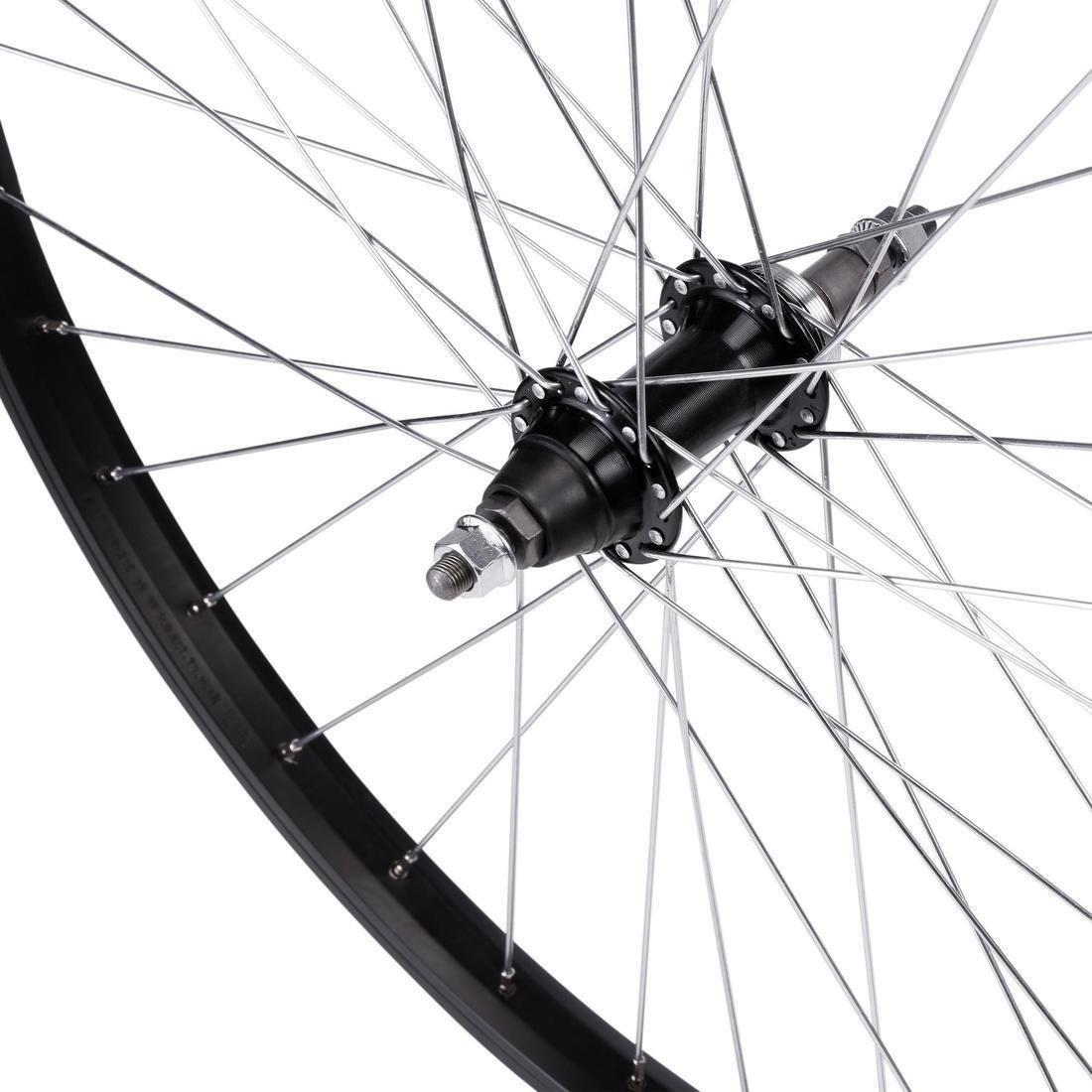 Mountain Bike Single-Walled Rear Wheel V-Brake with Freewheel Bolt-On Hub, No Color, large image number 4