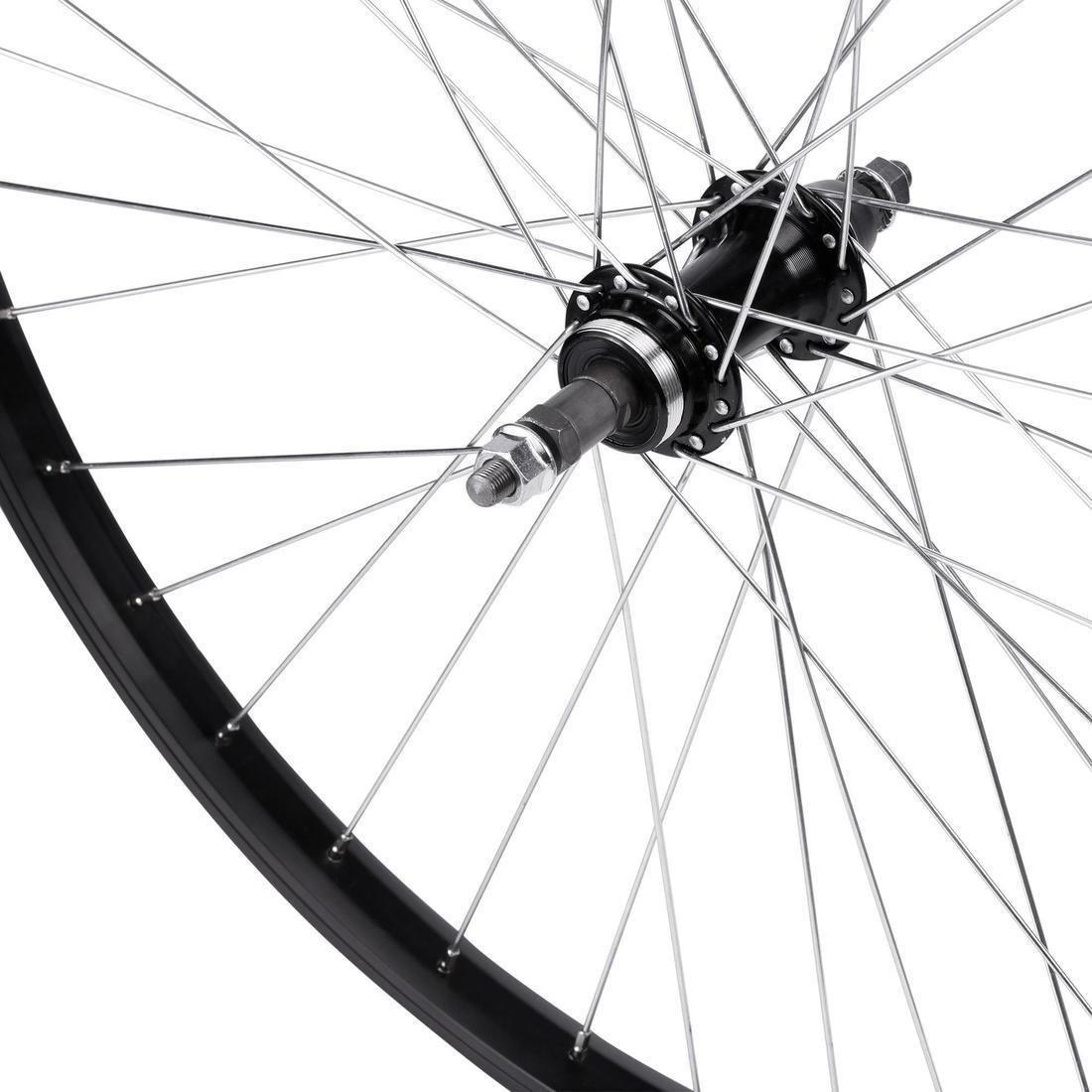 ROCKRIDER - Mountain Bike Single-Walled Rear Wheel V-Brake with Freewheel Bolt-On Hub