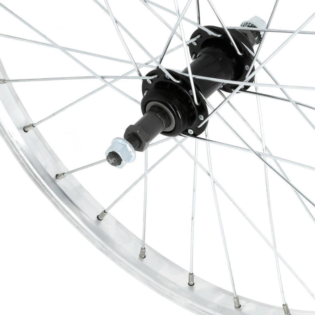 Kids Wheel 20 Rear Single Wall Rim Freewheel, Light Grey, No Color, large image number 1