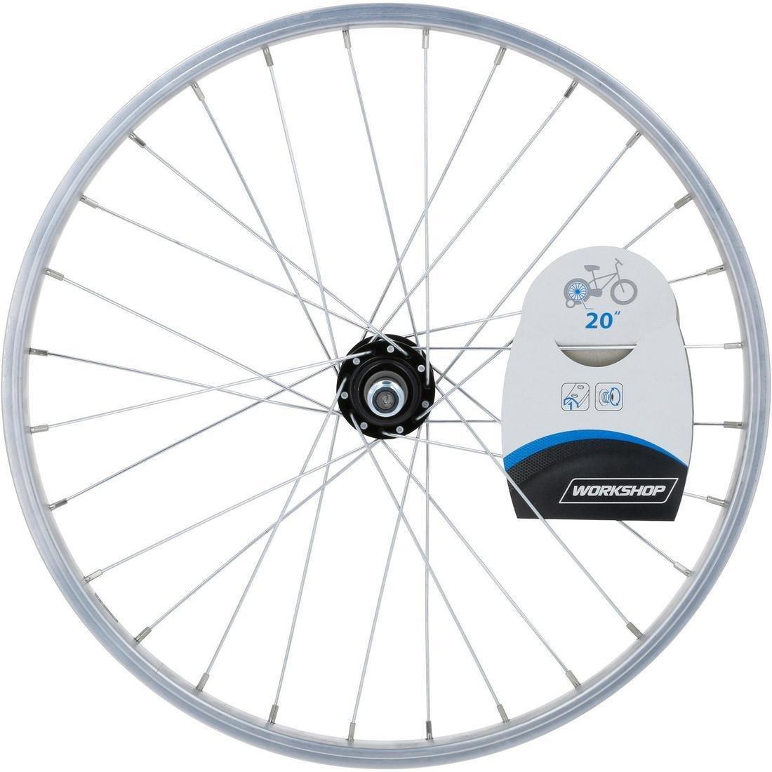 Kids Wheel 20 Rear Single Wall Rim Freewheel, Light Grey, No Color, large image number 3