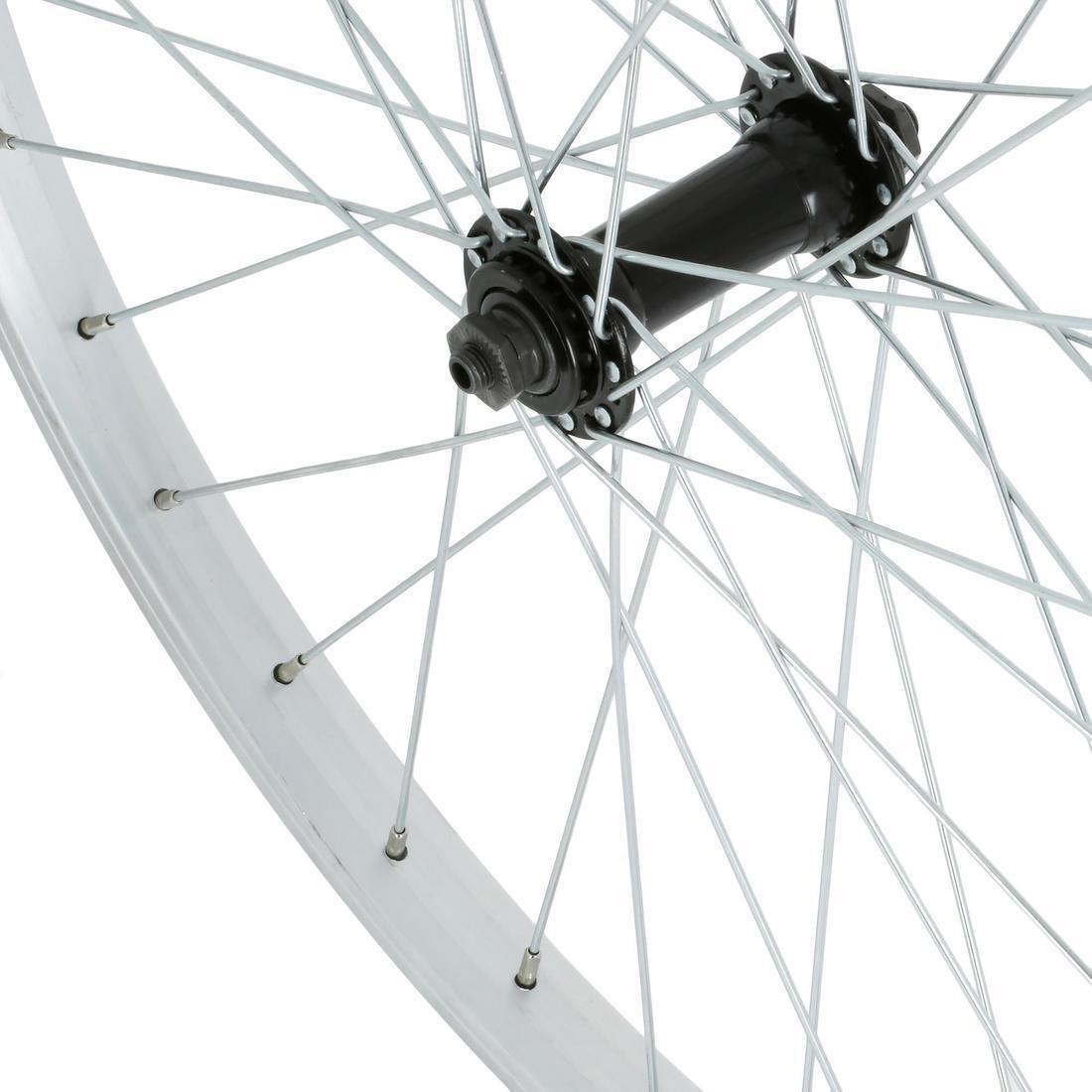 BTWIN - Kids' Bike Wheel 24 Front Single Wall Rim, Grey