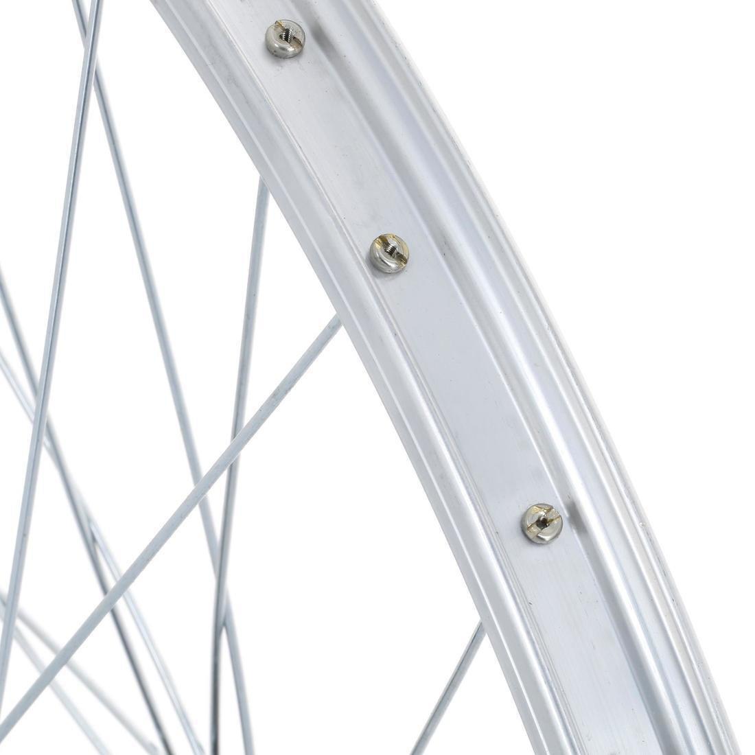 Kids' Bike Wheel 24 Front Single Wall Rim, Grey, No Color, large image number 2