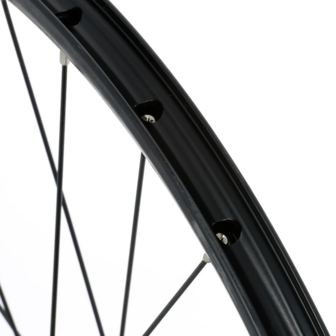 Mountain Bike Wheel 26 Front Double-Walled Rim Disc, Black, No Color, large image number 2