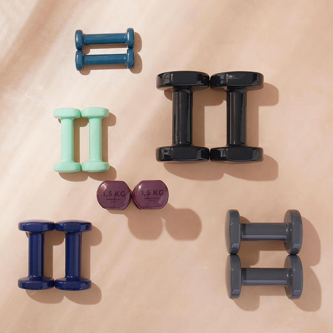 Fitness Dumbbells Twin-Pack, Turquoise, No Color, large image number 6